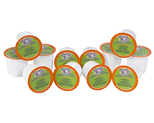 Quick & Clean [12-Pack] Keurig Cleaning Pods - K Cup Cleaner Pod For Keurig - 2.0 Coffee Machine Compatible, Removes Stains, Non-Toxic And Eco-Friendly - Descaler/Descaling Solution Compatible #TOP2
