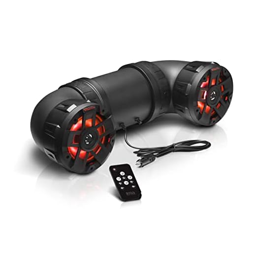 BOSS Audio Systems ATV65BRGB ATV UTV Weatherproof Sound System - 6.5 Inch Speakers, 1 Inch Tweeters, Built-in Amplifier, Bluetooth, Multi-Color Illumination, Easy Installation for 12 Volt Vehicles