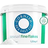 Cornish Sea Salt Celtic Sea Salt Fine Flakes 1.25kg - 100% Natural Unrefined Mineral Rich Mini Flakes Sea Salt, Hand Harvested Celtic Origin, for Baking, Cooking, Table Seasoning, Quick Dissolve