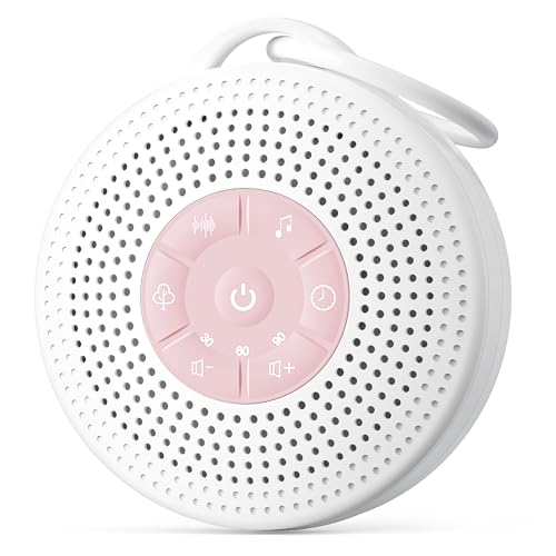 White Noise Machine Baby, Portable White Noise Machine for Adults with 2000mAh Battery, Rain Sound Machine with 21 Soothing Sounds, Sound Therapy with Timer and Volume Adjustment for Sleeping Nursery