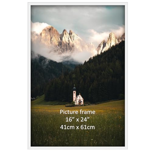Giftgarden Weiß Bilderrahmen 40x60 cm - Aluminium Rahmen für Fotos Zertifikate und Poster - Großer Fotorahmen für Wohnzimmer Schlafzimmer Arbeitszimmer