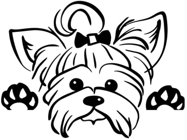 MAKTEM Peeking Yorkshire Terrier Car Window Decal, Cute Dog Decal...