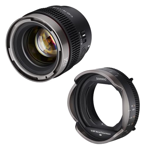 SAMYANG 動画用単焦点AFレンズ V-AF 75mm T1.9 FE ソニー α Eマウント フルサイズ対応 + 専用アクセサリー V-AF マニュアルフォーカスアダプター セット