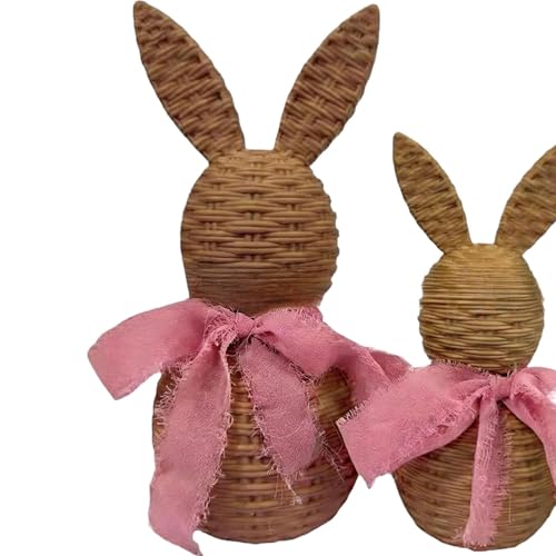 Décorations de Pâques pour étagère maison et bureau set de 2 figurines