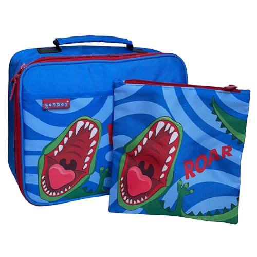 Yumbox Dinosaur Set - Insulated Kids Lunch Bag + Reusable Sandwich Bag Set - Fits Bento Boxes - Water Resistant, Lightweight, Easy to Clean - Dino Print - School Lunchbox for Boys & Girls