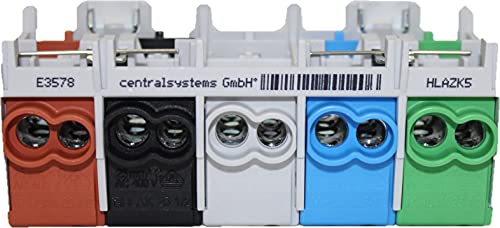 Hauptleitungs Abzweigklemme 5 polig für Hutschiene - VDE GEPRÜFT & MADE IN GERMANY - Strom Verteiler HLAZK5