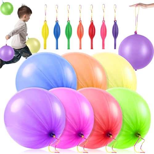 Kuvarix 50PCS Globos Grandes de Perforación Colores, Globos de Cumpleaños de Latex con Gomas Elásticas de Colores, para Fiestas, Para Niños, Cumpleaños, Bodas, Juegos al Aire