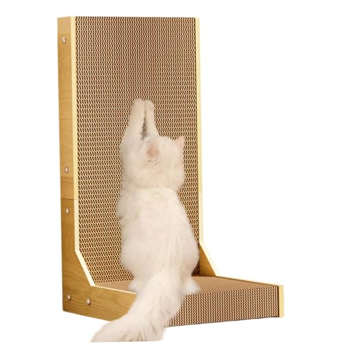 Scratcher de Gato en Forma de L, Tablero de rasguños de Gato de 20 Pulgadas Que Protege el Papel Corrugado de los Muebles de los Juguetes Atractivos para Mascotas de Interior, rayando Almohadillas
