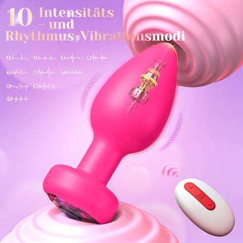 Analplug für Frauen mit Vibration, 3-Set 10 Modi Anal Plug für Frauen Sextoy Butt Plug Mini Vibratorensets mit Fernbedienung Vibro ei, Analvibratoren für Frau, Sex Spielzeug für die Frau +APP
