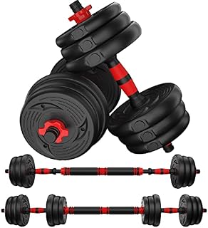 Adjustable Weight Set 20KG Dumbbells Set Barbell Kettlebell Weight Set with Connecting Rod, Weight Lifting Free Dumbbell for Home Gym Fitness Equipment Strength Training Workout Set(UK Stock)