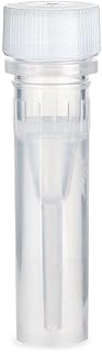 Globe Scientific 111740 Polypropylene Microtube with Screw Cap & O-Ring for Color Insert, Self-Standing, Sterile, 2ml Capacity, Pack of 1000