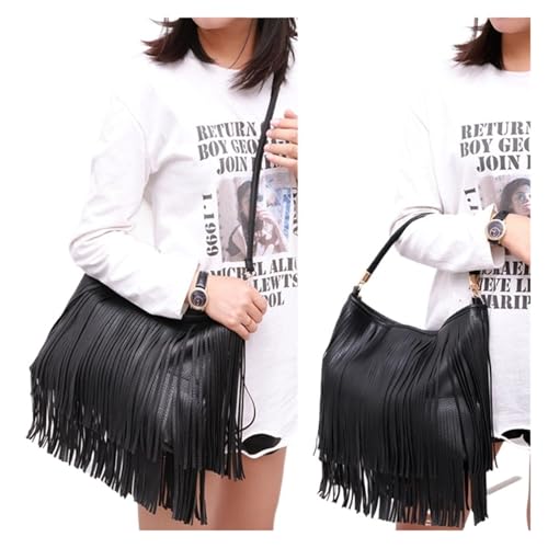 Sac à bandoulière vintage pour femme, sac à main tendance avec pompons - 2