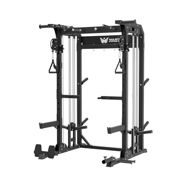 MAJOR FITNESS F22 Multi-Functional Power Rack¡ª1600lbs Capacity All-in-One Squat Rack with Dual Pulley System for Home Gym Strength Training