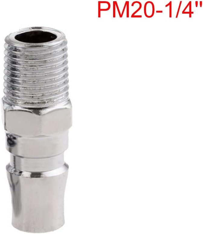SagaSave 2Pcs Air Line Hose Fittings Hexagon Quick Release 1/4" 3/8" 1/2" BSP Male Thread PM20/PM30/PM40