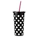 Kate Spade New York Tumbler with Straw, Le Pavilion (Black Dots)
