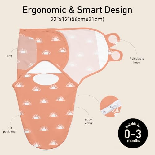 GLLQUEN BABY Newborn Swaddles with Zipper, 0-3 Months, Adjustable Hook&Loop - image 4