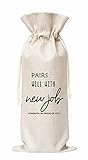 Pairs Well With New Job Wine Bag, Gift for Her, Gifts for Him, Congrats On New Job，Burlap Bag –...