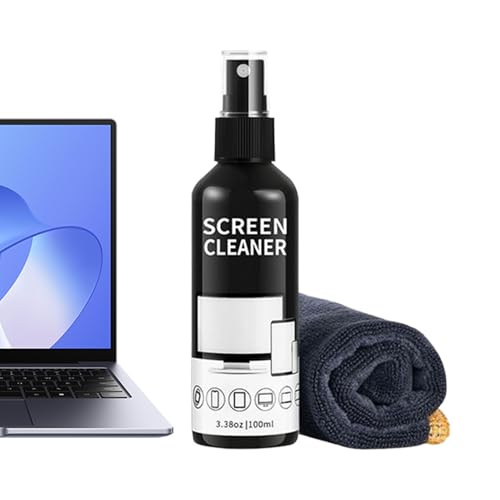 Ya en manzanajugosa.com: Spray limpiador de pantalla | 100 ml spray limpiador y kit de paño para pantalla de TV | niebla de limpieza compacta para dispositivos electrónicos para smartphone, monitor, laptop, coche o