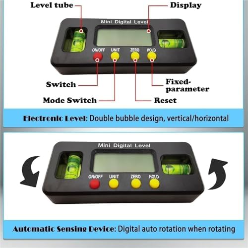 Car Steering Wheel Level Alignment Tool, Digital Steering Wheel Level, Diameter Range 19-37cm, ±90° Electronic Positioning, for Cars Repair