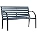 Produktbild vidaXL Holz Gartenbank Parkbank Sitzbank Gartenmöbel Holzbank Terrassenbank Balkonbank Bank Garten Balkon Terrasse 120cm Grau Stahlrahmen