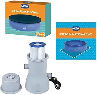 Kit Capa + Forro + Filtro 3.600 L/h Para Piscina Splash Fun 2400 Litros - Mor - 220v