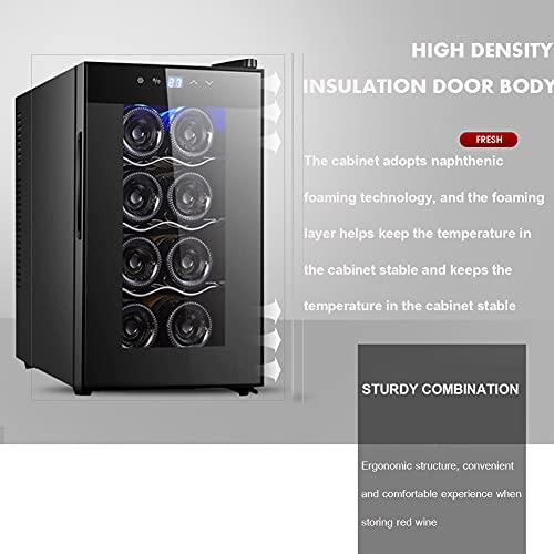 XDLEDMKIZ Vinoteca electrónica con termostato pequeño, Nevera para vinos con Puerta de Cristal, Bodega Independiente de encimera, 12-18 °C, LED, bajo Nivel de Ruido - imagen 3