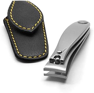 GERMANIKURE Professional Nail Clipper - FINOX Surgical Stainless Steel Manicure and Pedicure Tools in Leather Case- Ethically Made in Solingen Germany - Travel Size Nail Care