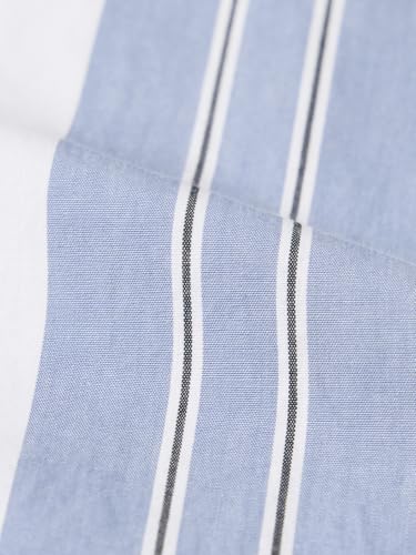 Image of The Souled Store Stripe Shirt: Clash Men and Boys Long Sleeve Spread Collar Light Blue Striped Casual Everyday Office Wear Ligthweight Cotton Relaxed Shirt