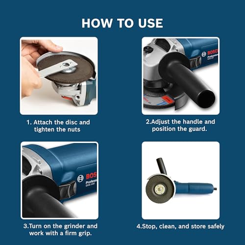 BOSCH Professional GWS 600 Angle Grinder | 670W Power | No-load Speed of 11000 RPM | Versatile Cutting and Grinding Tool | M10 Grinding Spindle Thread | 100 mm Disc | 1 Year Warranty (Image - 5)