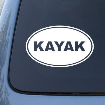 KAYAK EURO OVAL - Vinyl Car Decal Sticker #1724 | Vinyl Color: White