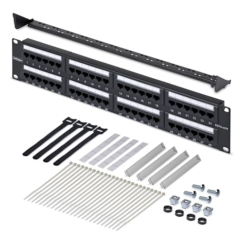 Panel de parcheo 2U 48 puertos Cat6 StarTech CPANEL48 para rack de 19 pulgadas 6
