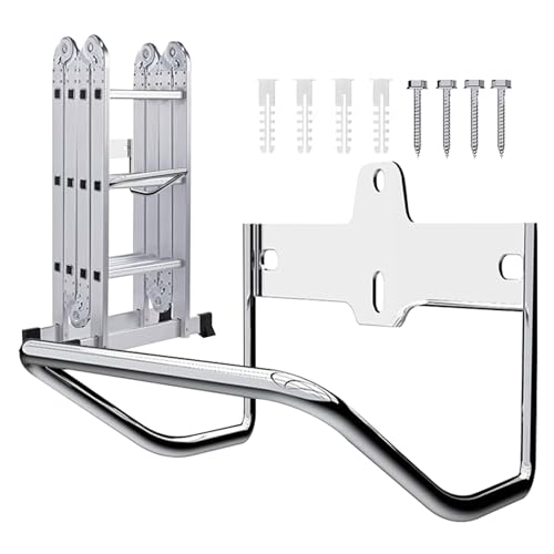 Setauoo 壁掛けはしごハンガー - ヘビーデューティ収納ハンガー,ガレージ ウォール 手押し車 ハンガー - パティオ家具、物置工具、ガーデンホース、シャベル、芝生椅子、ベビーカー、洗濯かご、乾燥ラック用