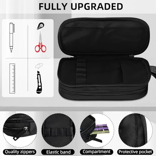 JIRAIKEI Gamer Pencil Case for Boys, Large Boys Pencil Pouch for Kids Teens School, Big Capacity Pen Box Pen Bag Organizer with 2 Compartments & Zipper