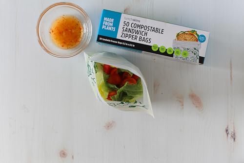 Lunchskins PLA-50-SAND Ziptop Compostable & Resealable Freezer-Safe Food Storage Bags thumb #4
