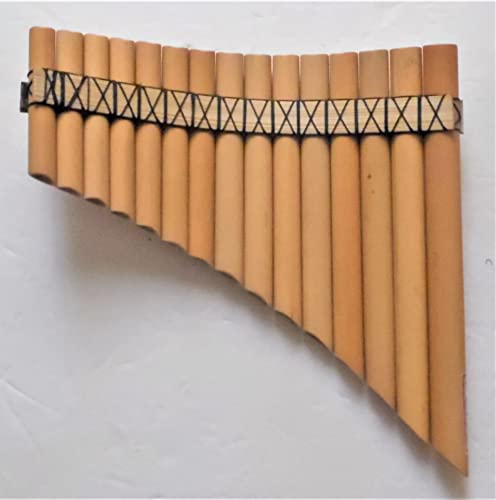 Bamboo Pan Flute18 Pipes Nazca Lines Designs Tuned Mi Minor Case Included - #TOP1