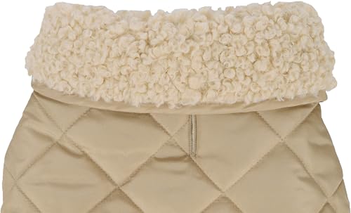 Flamingo Hundemantel – Bonnie – Beige – A: 55 cm | B: 40–48 cm | C: 68–74 cm – Premium Line – wasserabweisend, waschbar bei 30 °C, Klettverschluss, Plüschfutter