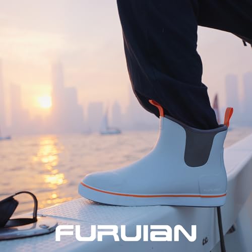 Furuian Men'S Deck Boots Fishing Boots Waterproof Rain Boots Ankle Booties Slip On Neoprene Rubber Footwear Chelsea Boots Men Botas Para Hombre For Gardening Fishing Boating Camping Sailing thumb #5
