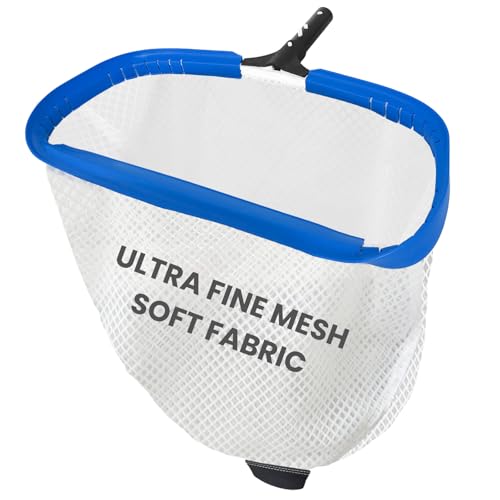 Poolvio 50,8 cm Poolkescher, robuster Pool-Skimmer, Laubbesen mit Aluminiumrahmen und tiefem feinem Netzbeutel, professionelles Pool-Reinigungsnetz für Blätter, Sand, Pollen und kleinen Schmutz (ohne