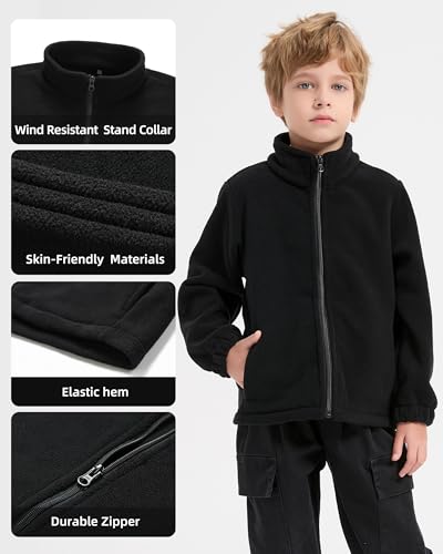 Children's Winter Jacket 3-in-1 Children's Coat with Fleece Lining and Waterproof Outer Shell, black, XL - Image 2
