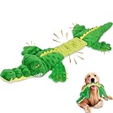 Large Squeaky Alligator Dog Toys, Interactive Puppy Toys with Crinkle Paper, Pull Tug of War Dog Toy, Plush Dog Chew Toys for Small, Medium, Large Breed