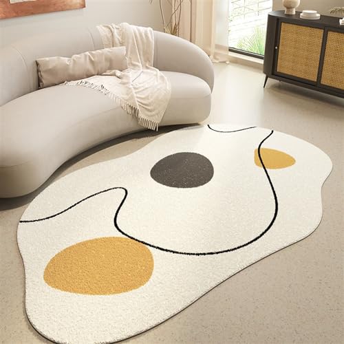 NEYTIIR Alfombra Salon Alfombras Claras For Sala De Estar, For Dormitorio, Alfombra De Forma Irregular, Alfombra De Piso Suave Y Esponjosa De Área Grande(F,120 * 160cm)