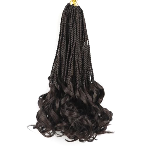 Color 4 French Curl Crochet Braids for Black Women 14 Inch 7 Packs Short Crochet Hair with Curly Ends Pre Looped French Curl Braiding Hair for Goddess Box Braids