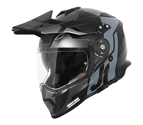 Just1 J34 Pro Tour Casco motocross, nero/titanio, XS (53/54)