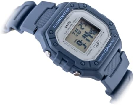 Casio Women's Watch Digital Square Face Blue Dial Resin Band W-218HC-2AVDF