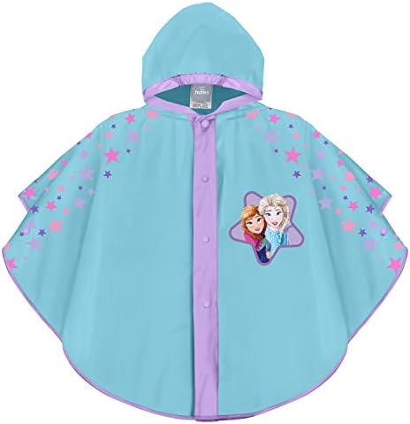 Poncho Impermeabile Frozen Per Bambina 3-6 Anni - Mantellina Elsa Azzurra Con Cappuccio - Foto 4