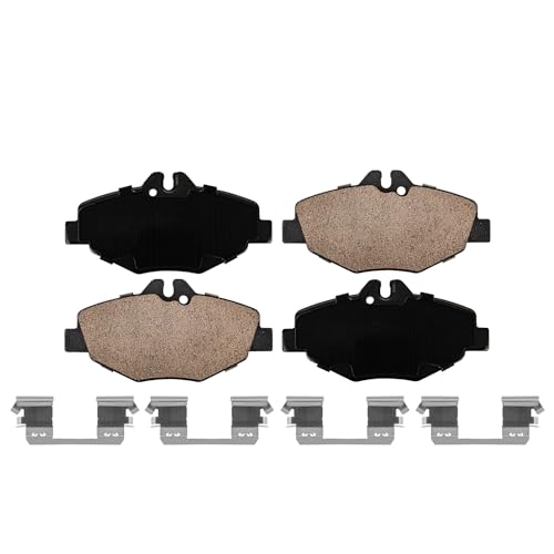 Image of Detroit Axle - Front Brake Pads for 2003-2009 Mercedes-Benz E320, 2006-2009 E350, Ceramic Brake Pads w /Hardware 2007 2008 Replacement
