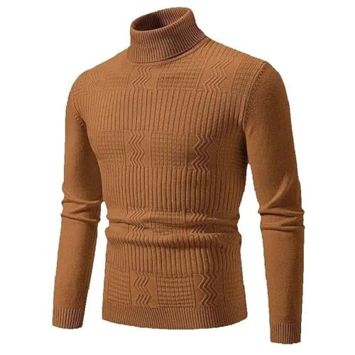 Men's Turtleneck Sweater Slim Fit Knit Pullover Long Sleeve Winter Warm Geometric Pattern Top2