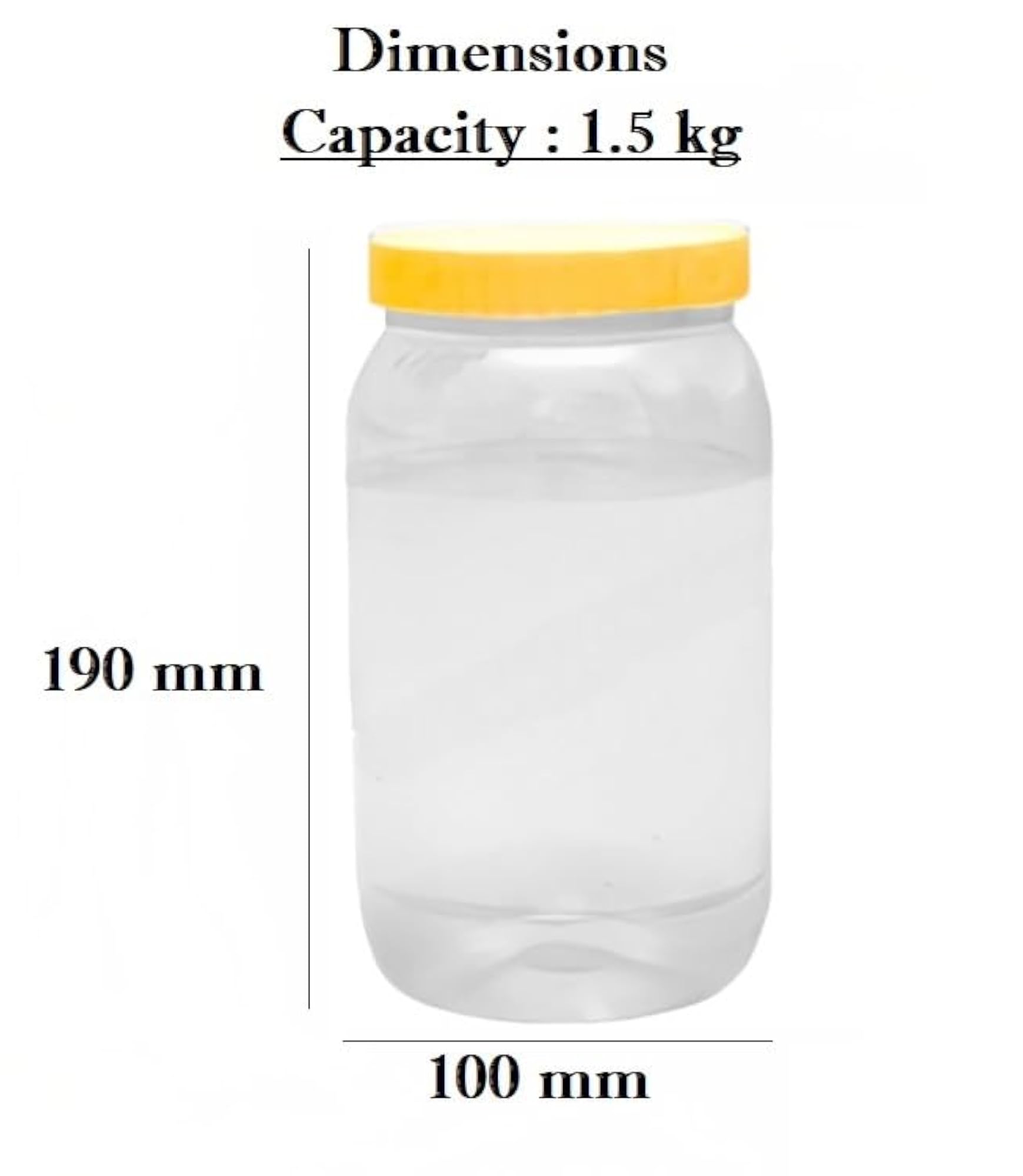 1.5 Kg Transparent Round Plastic Pet Jar With Cap