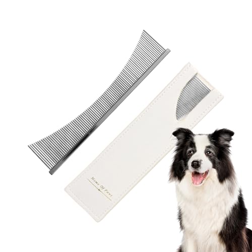 Duroecsain Peine Antipulgas para Perros, Cepillo para Perros Antipelusa de Acero Inoxidable, Accesorio para Perro y Gato para aseo Diario Post-Baño Estaciones de Interior Exterior