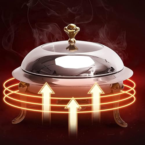 Image of Malabar Trading Company Stainless Steel Chafing Dish 24CM Food Warming Tray for Barbecue, Camping, Trips | Kitchen Dining & Bar | Food Warmer| Chafing Dishes & Warming Trays (1.5LTR)